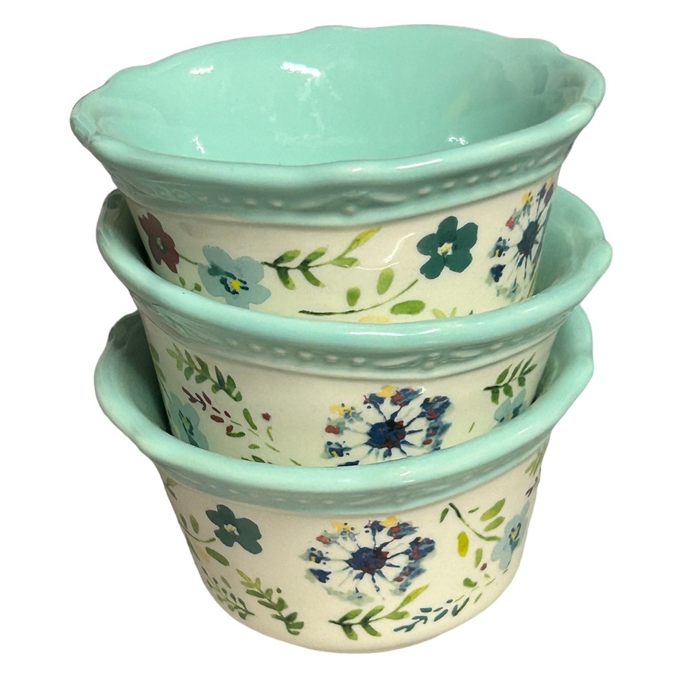 New 3  Pioneer Woman 4 Inch Floral
Ramekins Bowls